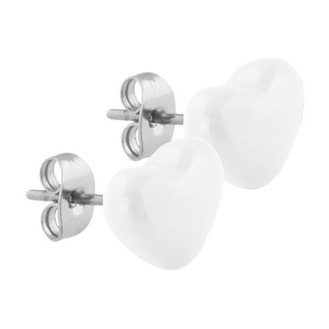 Clous doreille Supernova Pure White cœur
