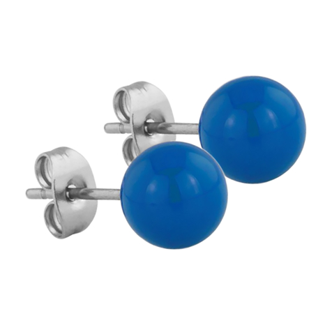 Stud earrings Supernova blue ball