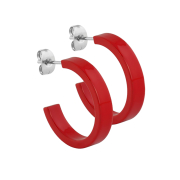 Boucles doreilles Supernova Fire Red rond plat 5x24