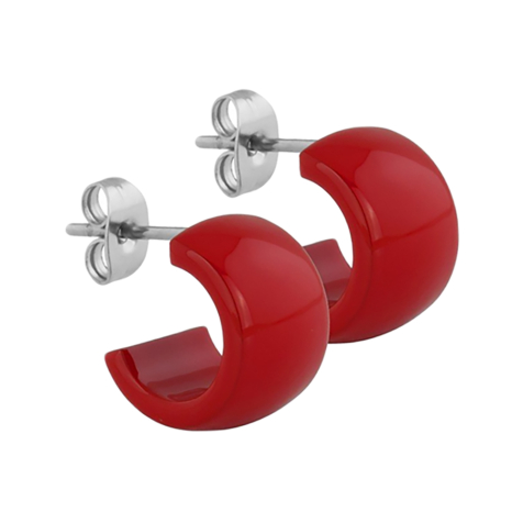 Boucles doreilles Supernova Fire Red rond arrondi 9x14