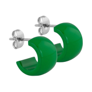 Boucles doreilles Supernova vert rond arrondi 9x14