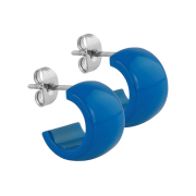 Boucles doreilles Supernova bleu rond arrondi 9x14