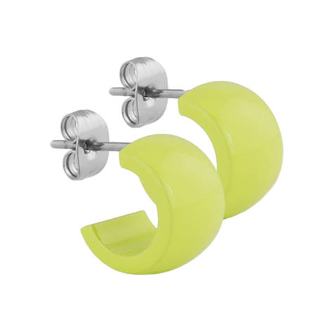 Boucles doreilles Supernova jaune rond arrondi 9x14