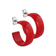 Ohrstecker Supernova Fire Red rund abgerundet 8x20