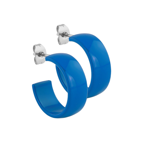 Ohrstecker Supernova blau rund abgerundet 8x20
