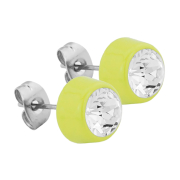 Stud earrings Supernova yellow with Swarovski crystal silver