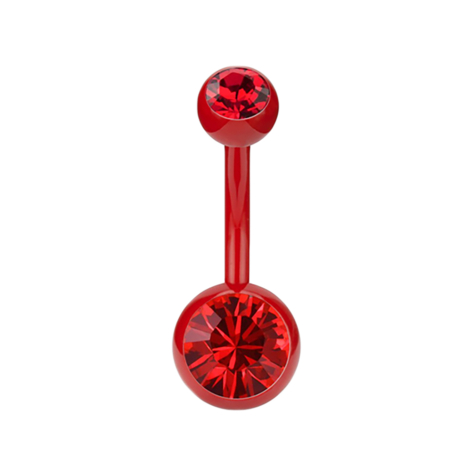 Banane Supernova Fire Red avec deux boules de cristal Swarovski rouges