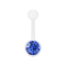 Banane Supernova Pure White avec boule de cristal Swarovski bleue