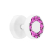 Fake Plug Supernova Pure White mit Swarovski Kristall fuchsia
