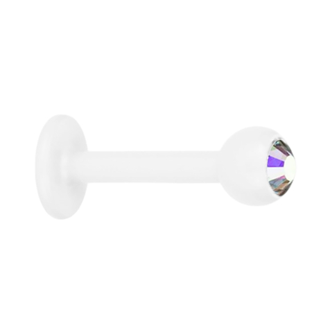 Micro Labret Supernova Pure White with ball and Swarovski crystal multicolor