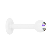 Micro Labret Supernova Pure White with ball and Swarovski...