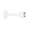 Micro Labret Supernova Pure White with ball and Swarovski crystal multicolor