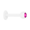 Micro Labret Supernova Pure White with ball and Swarovski crystal fuchsia