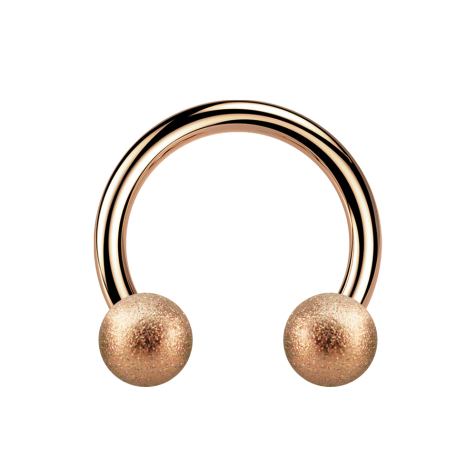 Micro Circular Barbell rosegold mit zwei Kugeln gesprenkelt