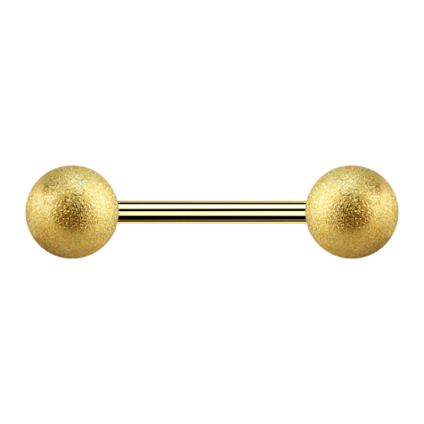 Micro Barbell doré avec deux boules mouchetées
