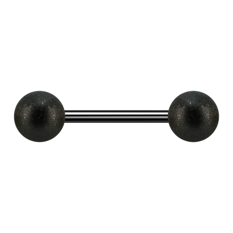 Micro Barbell noir avec deux boules mouchetées