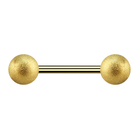 Barbell doré avec deux boules mouchetées