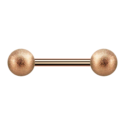 Barbell in oro rosa con due sfere maculate