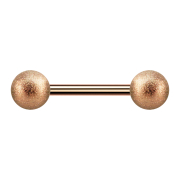 Barbell in oro rosa con due sfere maculate