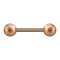 Barbell in oro rosa con due sfere maculate