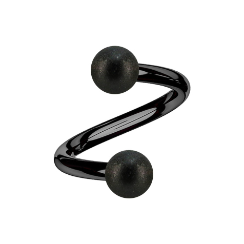 Micro Spirale schwarz mit zwei Kugeln gesprenkelt