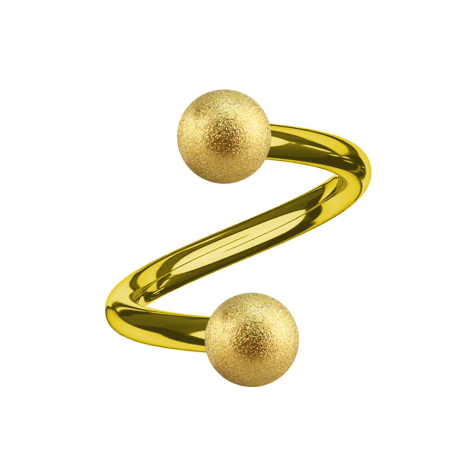 Micro spirale dorée avec deux boules mouchetées
