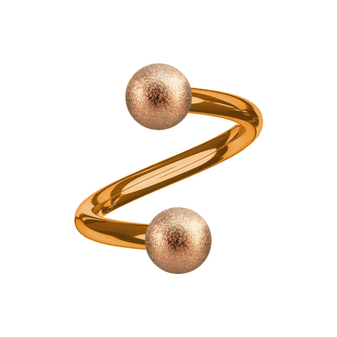 Micro spirale oro rosa screziata con due palline