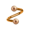 Micro spirale oro rosa screziata con due palline