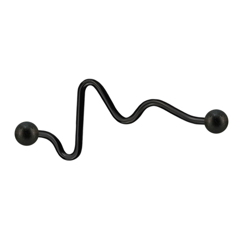 Barbell black heartbeat speckled with two balls