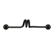 Barbell twister nero con due palline maculate