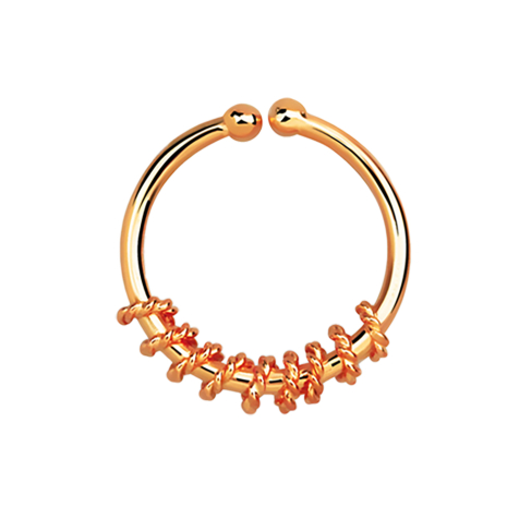 Fake Septum mit grosser Seilwindung rosegold