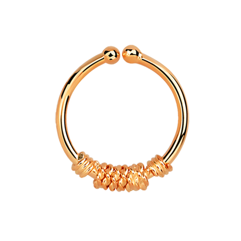 Faux septum avec grand et petit tour de corde or rose