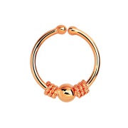 Fake septum with small rope coil and rose gold ball