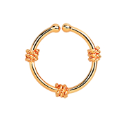Fake septum with three small rope coils rose gold