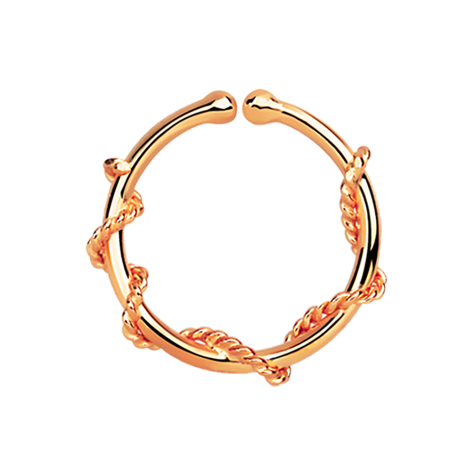 Fake septum with rope coil elongated rose gold