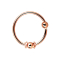 Micro piercing ring with small rope coil narrow and 2 mm ball rose gold