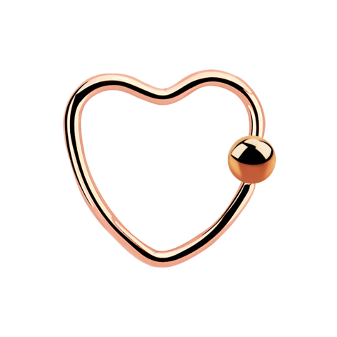 Micro Ball Closure Ring rosegold Herz mit Kugel