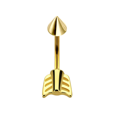 Micro banana gold-plated with cone and arrow