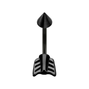 Banane noire avec cône et flèche