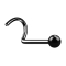 Nose stud curved black with ball