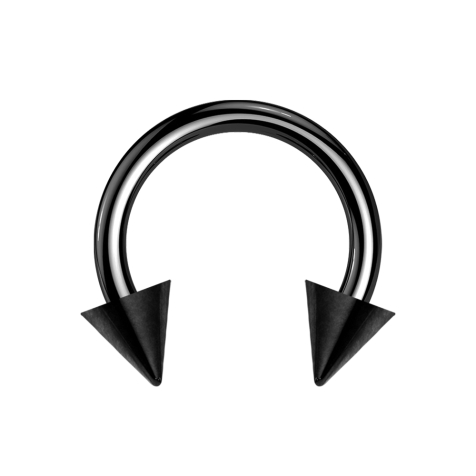 Micro Circular Barbell schwarz mit zwei Cones