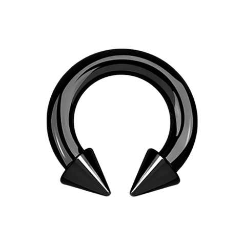 Bilanciere circolare filettatura interna nero con due coni