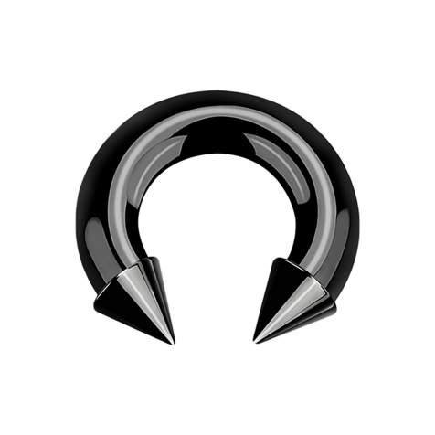 Circular barbell internal thread black with two cones