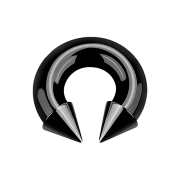 Circular barbell internal thread black with two cones