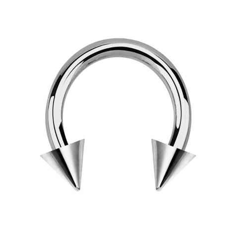 Circular Barbell filet intérieur argent avec deux cones