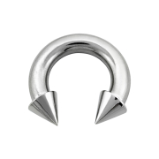 Circular barbell internal thread silver with two cones