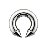 Circular barbell internal thread silver with two cones