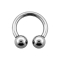 Circular Barbell Innengewinde silber mit zwei Kugeln