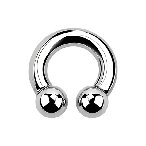 Circular Barbell filet intérieur argent avec deux boules