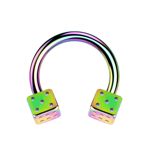 Micro Circular Barbell coloré avec deux cubes